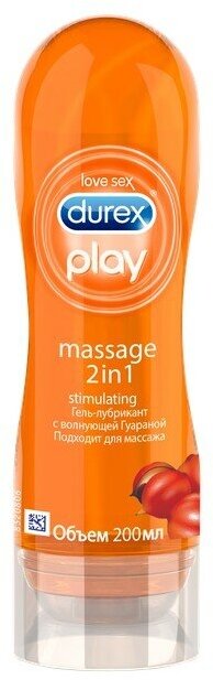 Гель-смазка 2 в 1 Durex Play Stimulating для массажа с гуараной 200 мл 1 шт