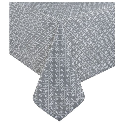 Скатерти ЗефирТекс Скатерть Snowflakes grey, снежинки, серый (110х140 см,)