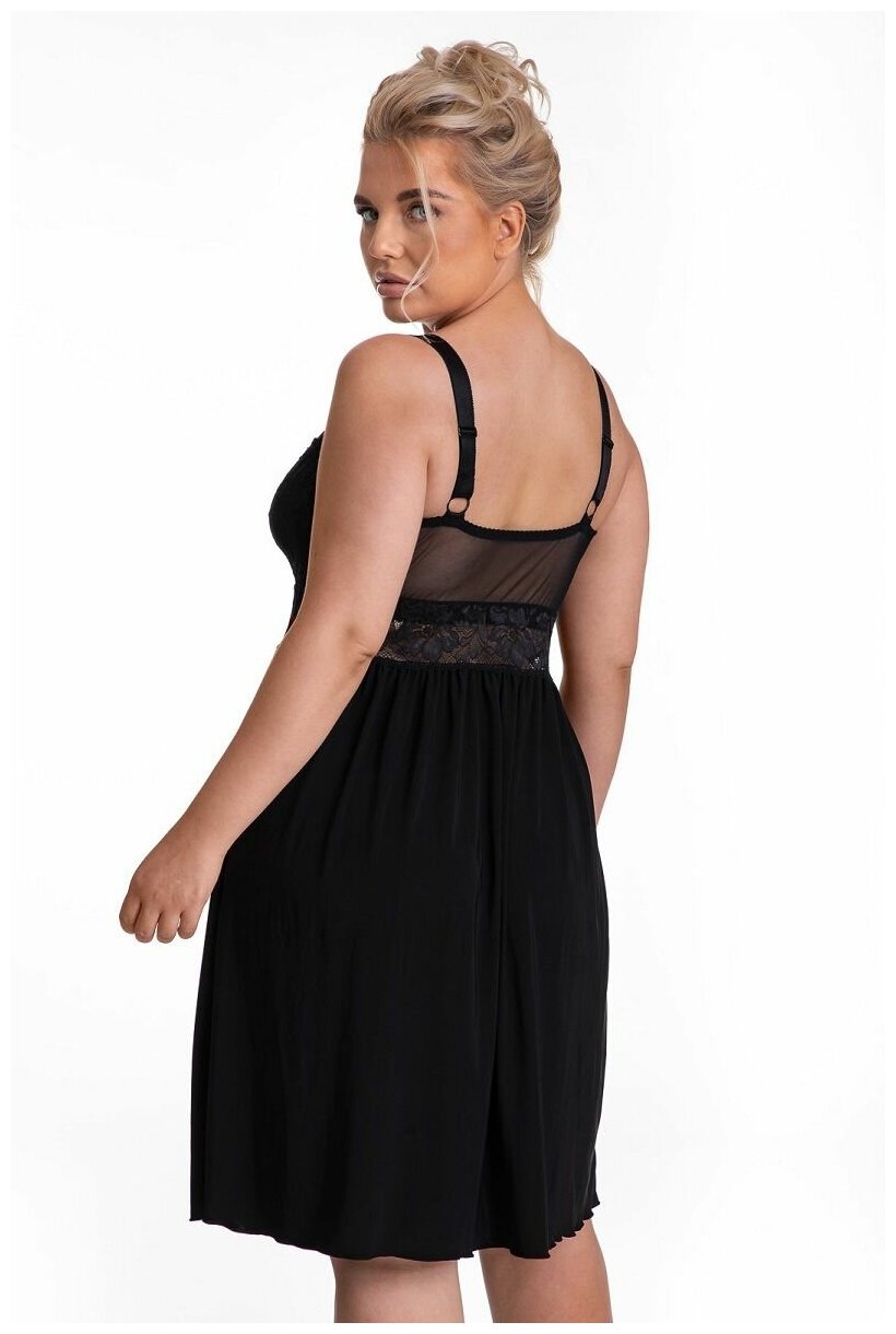 Сорочка La Shelly средней длины, застежка отсутствует, стрейч, размер XL, черный - фотография № 5
