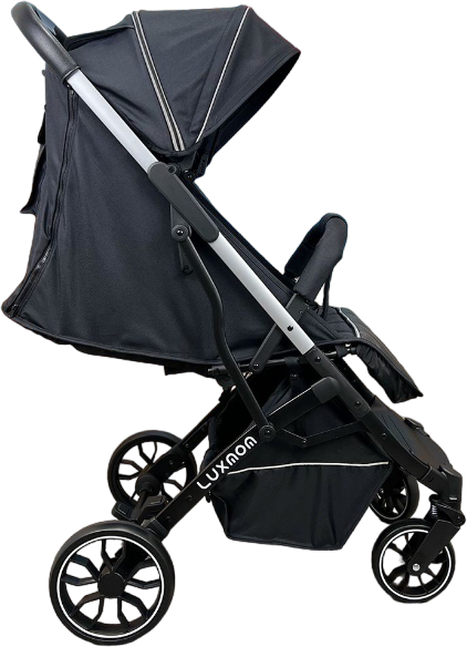 Коляска прогулочная детская летняя Luxmom v3 легкая для путешествий цвет черный