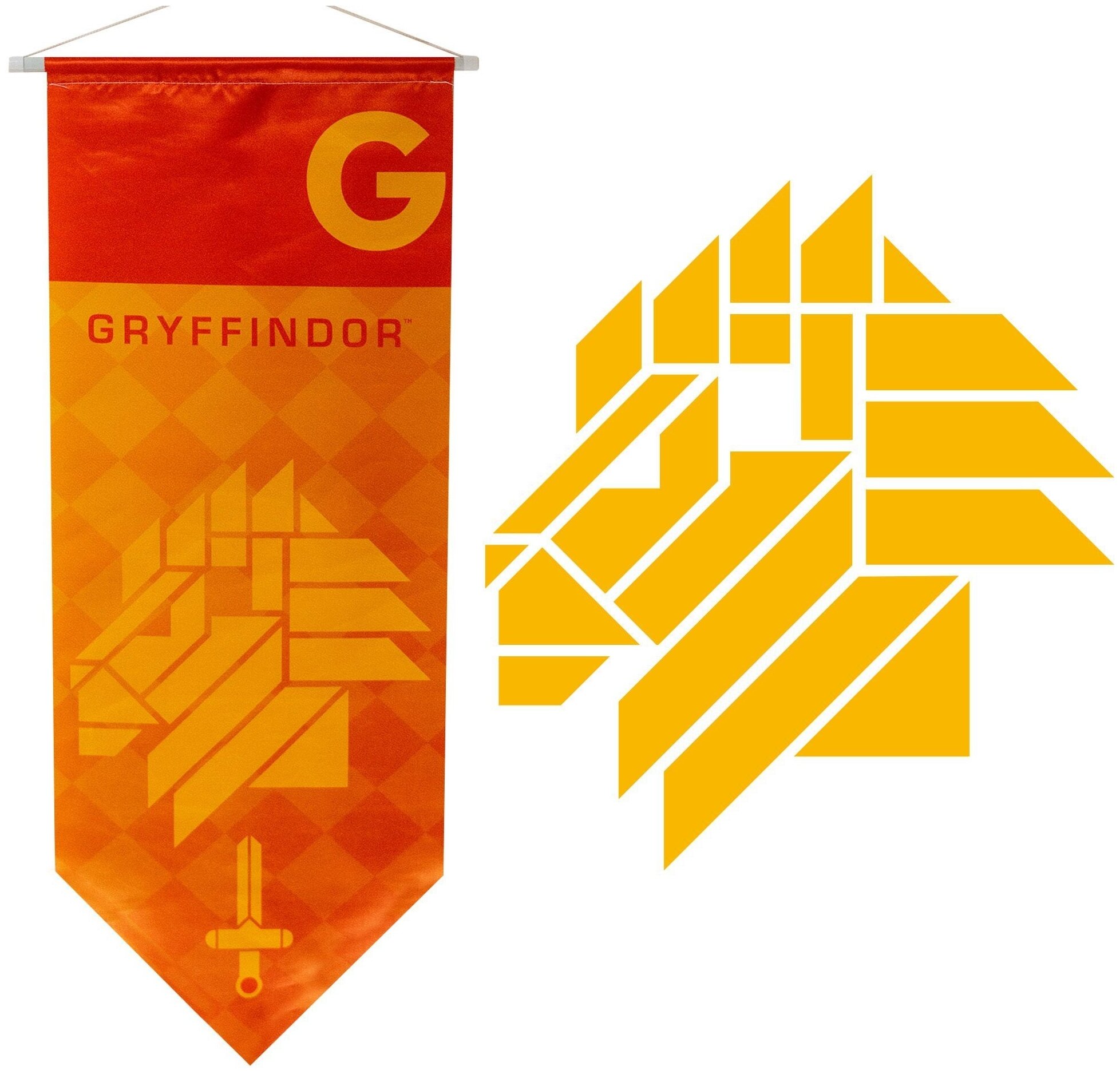 Sihir Dukkani Флаг Гарри Поттер Гриффиндор FLS022, оранжевый - фотография № 3