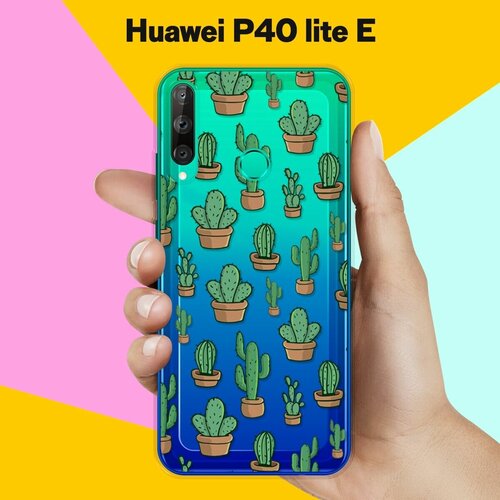 Силиконовый чехол Кактусы на Huawei P40 Lite E силиконовый чехол на huawei p40 lite e хуавей п40 лайт е главное фыр фыр