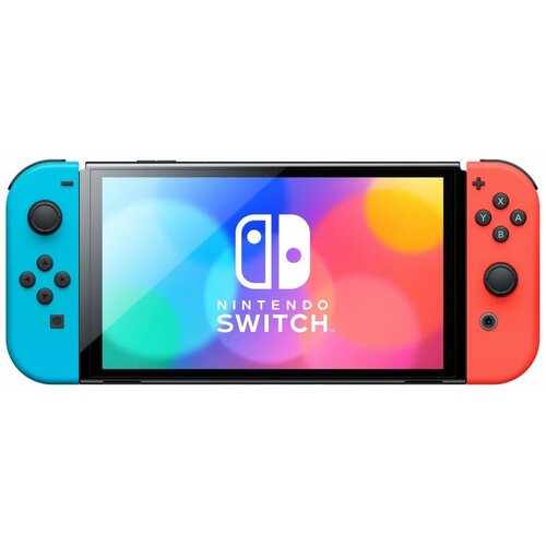 Игровая приставка Nintendo Switch OLED 64 Гб, неон подставка для nintendo switch oled крылья