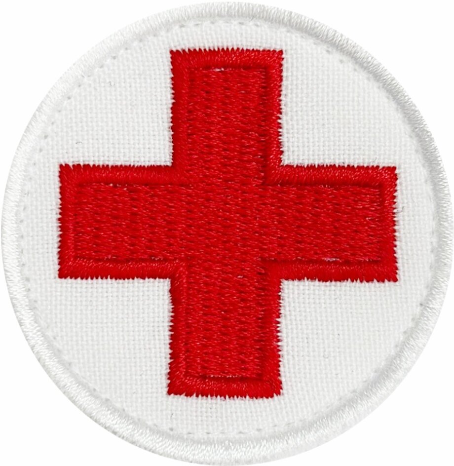Медицинский шеврон "Красный крест" - на липучке, 5x5 см
