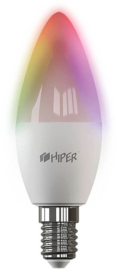Лампа светодиодная HIPER IoT C1 RGB, E14, 6 Вт, 6500 К - фотография № 1