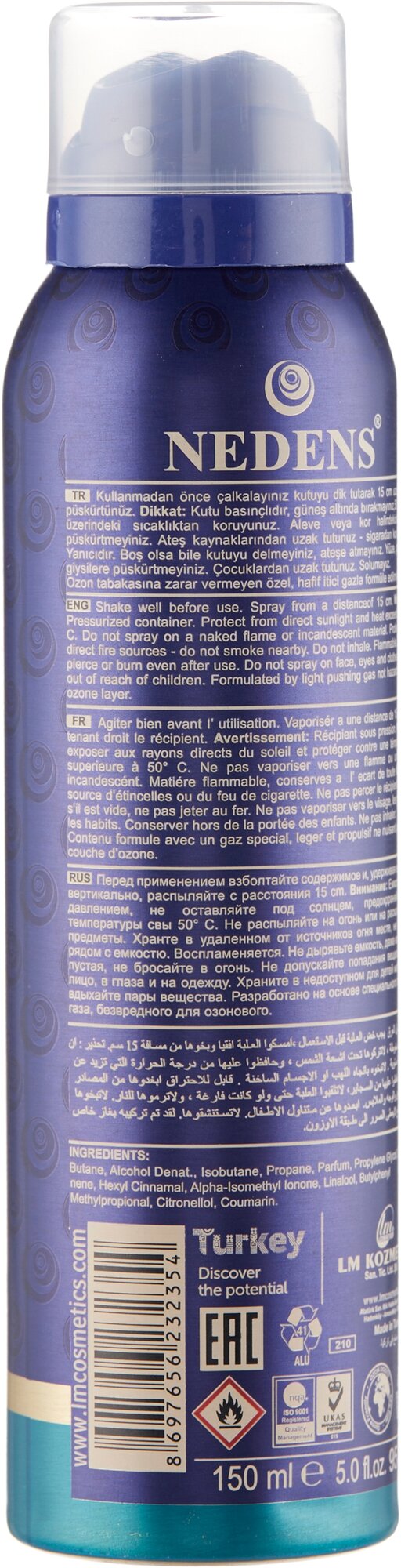 Парфюмированный дезодорант LM Cosmetics Erba Piro unisex 150 ml