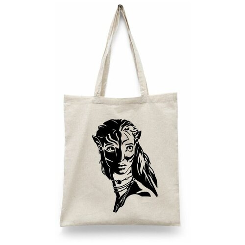 фото Сумка-шоппер унисекс каждому своё "аватар 2/avatar/джейк салли" белая