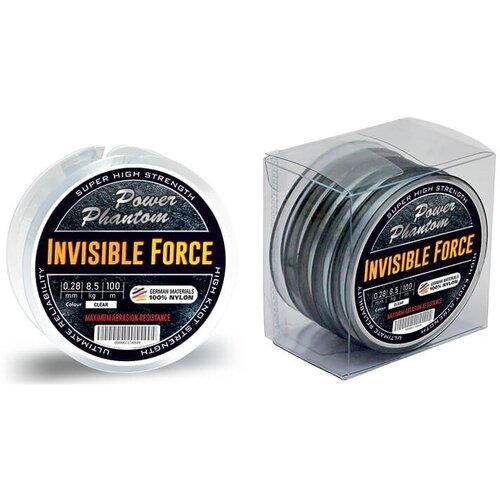 Леска Power Phantom Invisible Force CLEAR 0,28mm, 8,5kg 100m