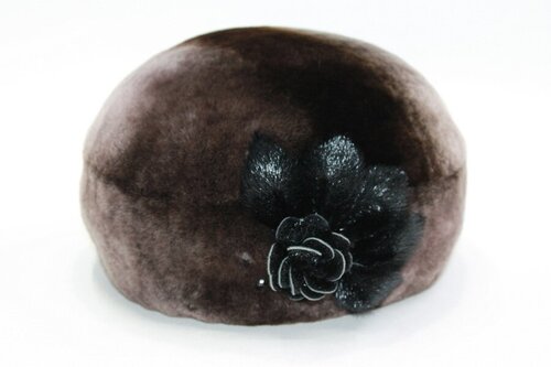 Берет шлем Мария, демисезон/зима, подкладка, размер 57, черный