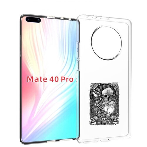 Чехол MyPads девушка скелет для Huawei Mate 40 Pro (NOH-NX9) задняя-панель-накладка-бампер чехол mypads нарисованный скелет на скейт борде для huawei mate 40 pro noh nx9 задняя панель накладка бампер