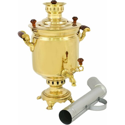 Самовар жаровой на дровах Банка ТСК тулавар, 7 литров, латунный