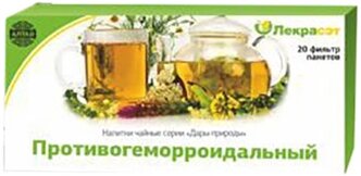 Лекра-СЭТ сбор Противогеморроидальный (чайный напиток) ф/п 1,5 г №20