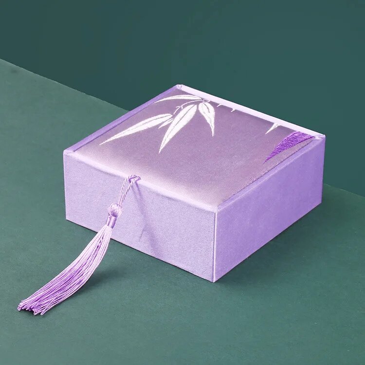 Шкатулка для украшений из парчи, сиреневая, PURPLE BAMBOO