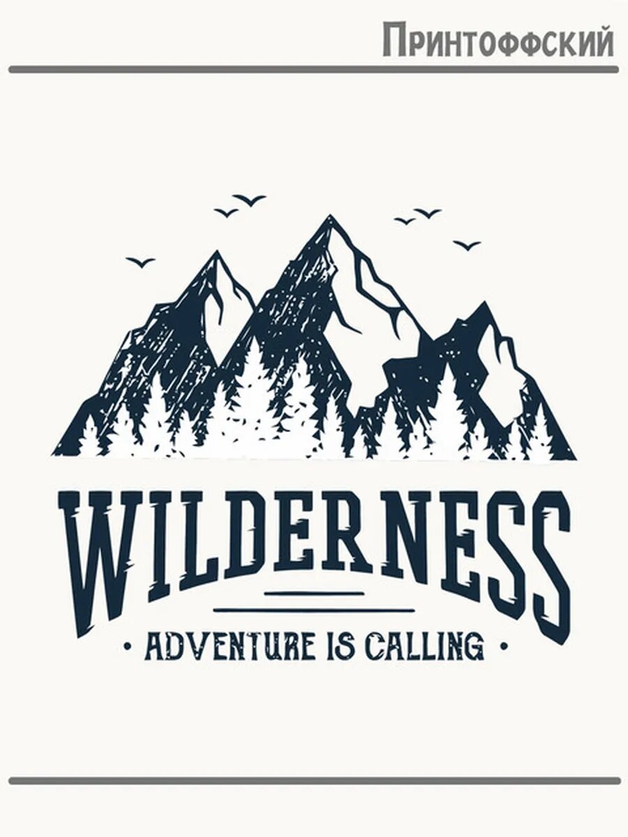 Термонаклейка для одежды и аксессуаров DTF-печать горы