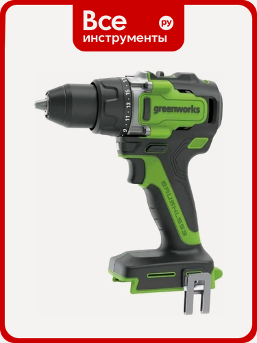 Изображение товара Аккумуляторная ударная дрель-шуруповер Greenworks 24V, 140 Нм, бесщеточная, без АКБ и ЗУ, работ