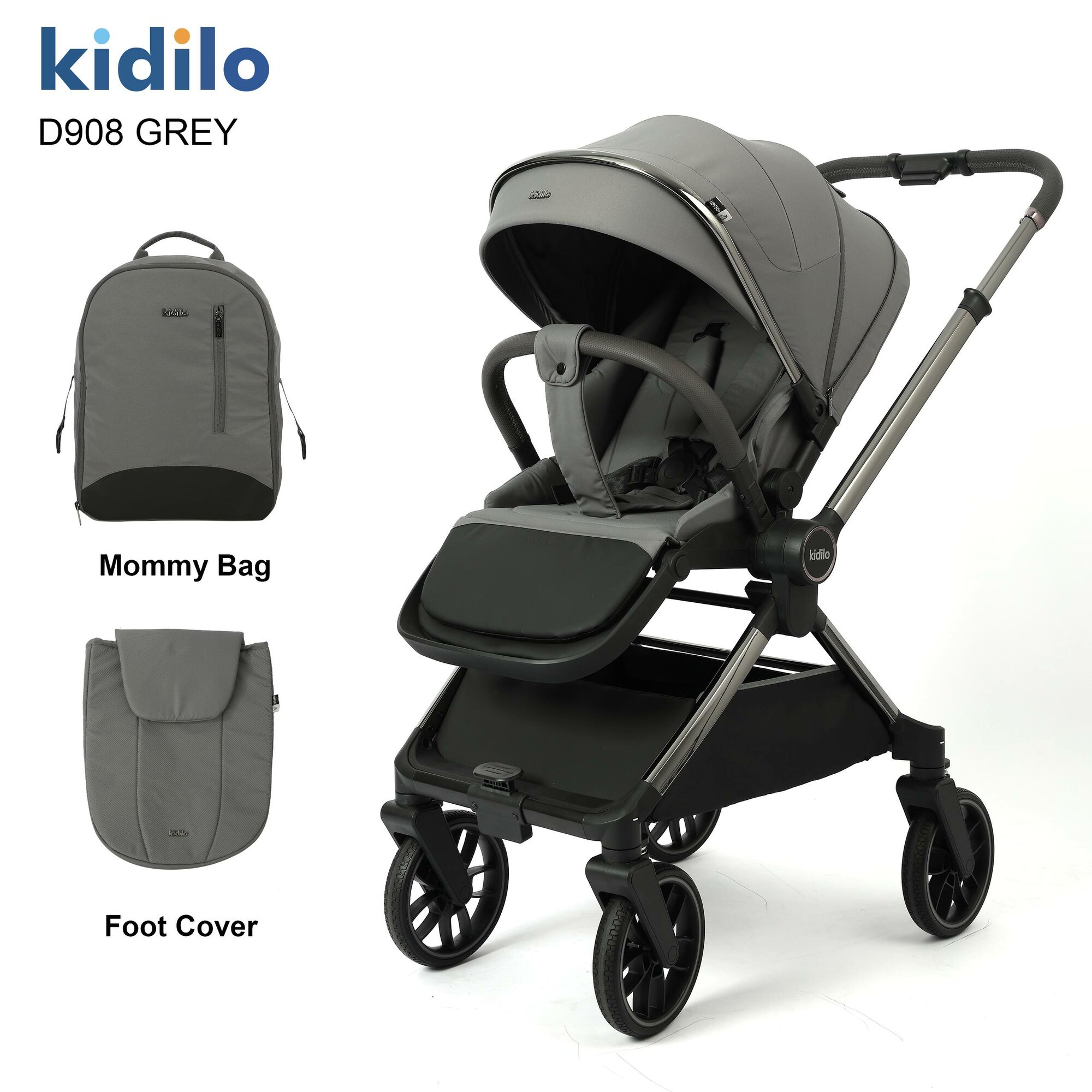 Коляска прогулочная KIDILO легкая, для детей от 0 до 5 лет