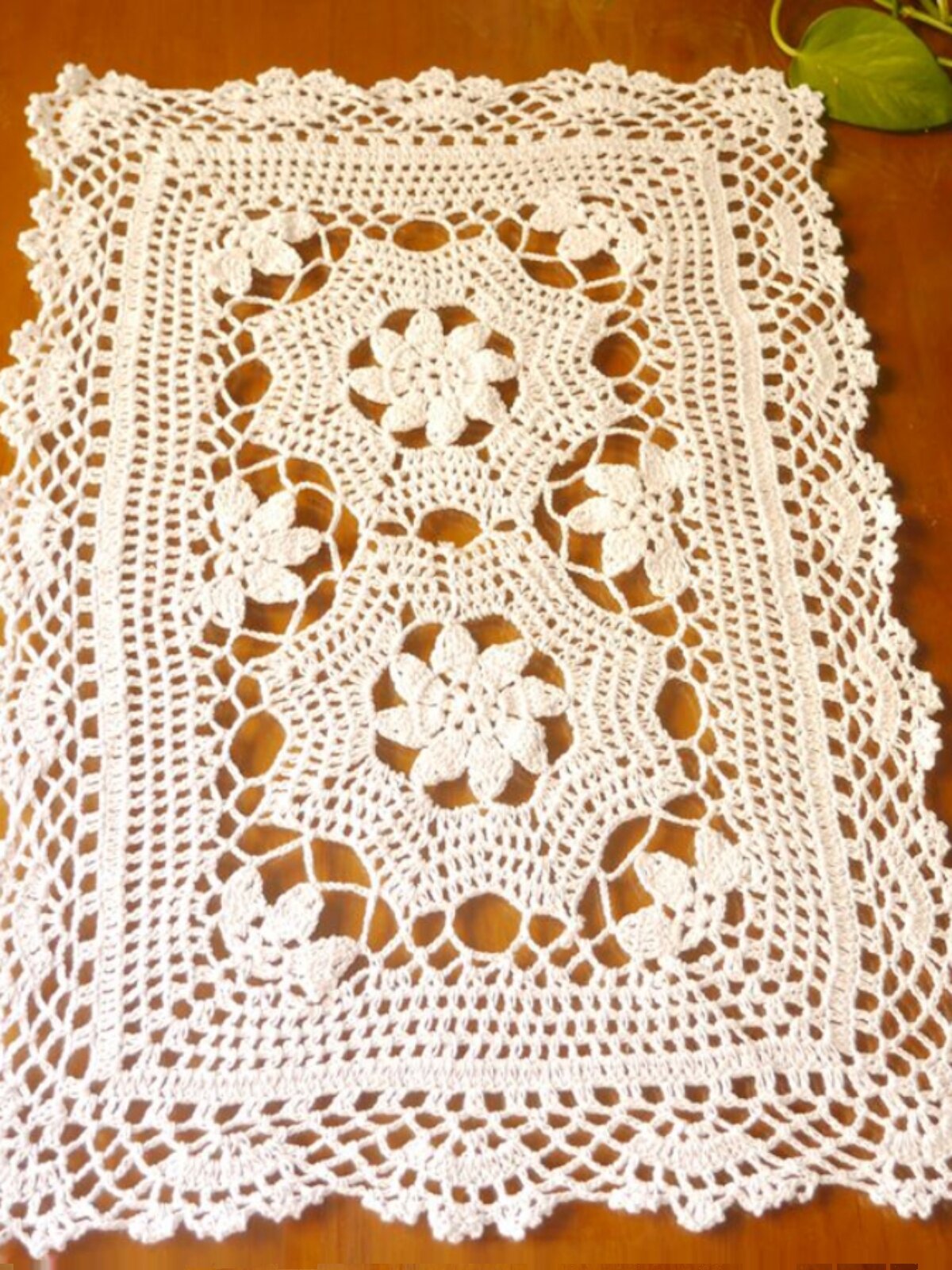 Кремовая кружевная скатерть из хлопка, 40x60 см, квадратная для домашнего декора