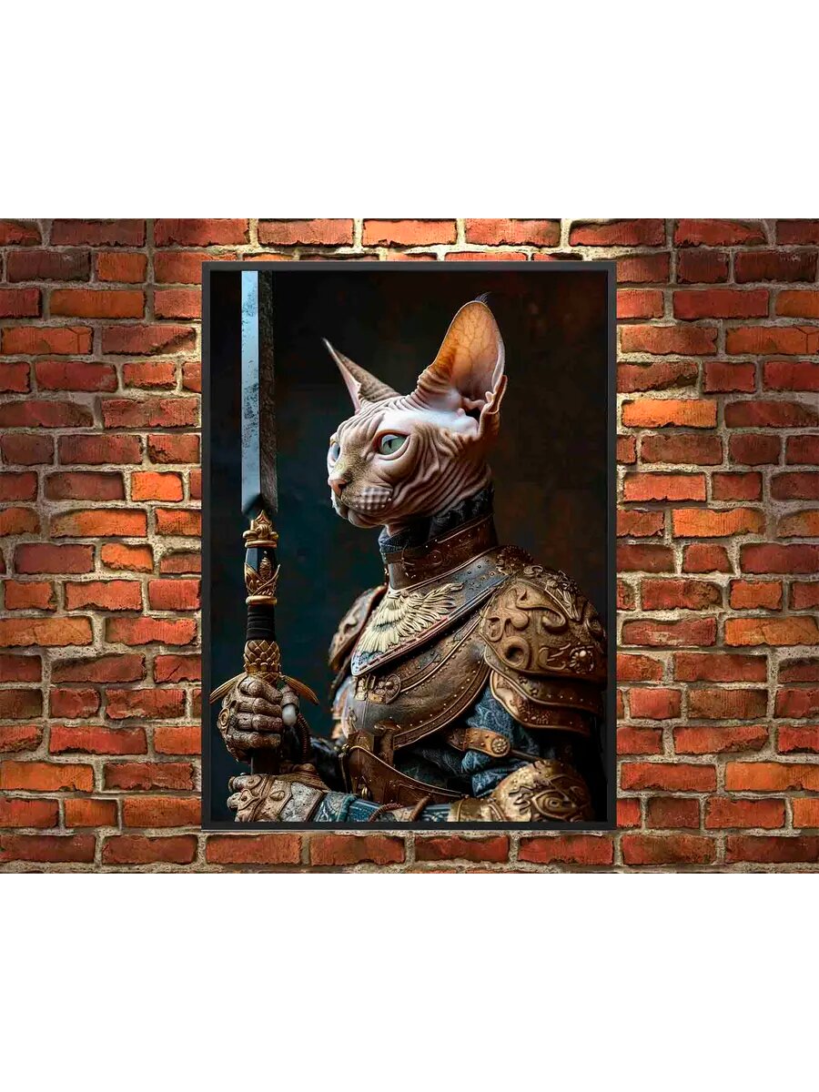 Девон-Рекс Кот Гладиатор 3, Плакат 30x42см