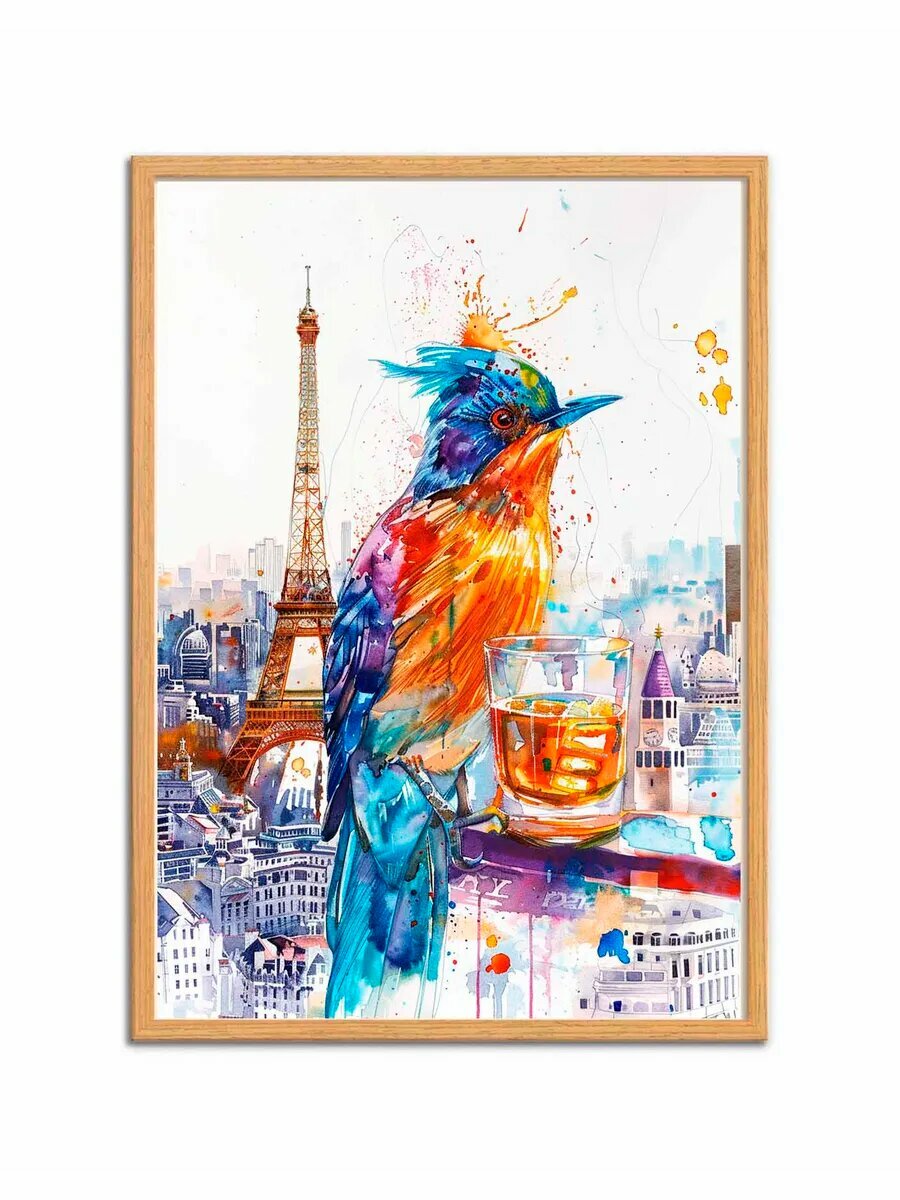 Майна Берд пьет виски 5, Плакат 30x42см