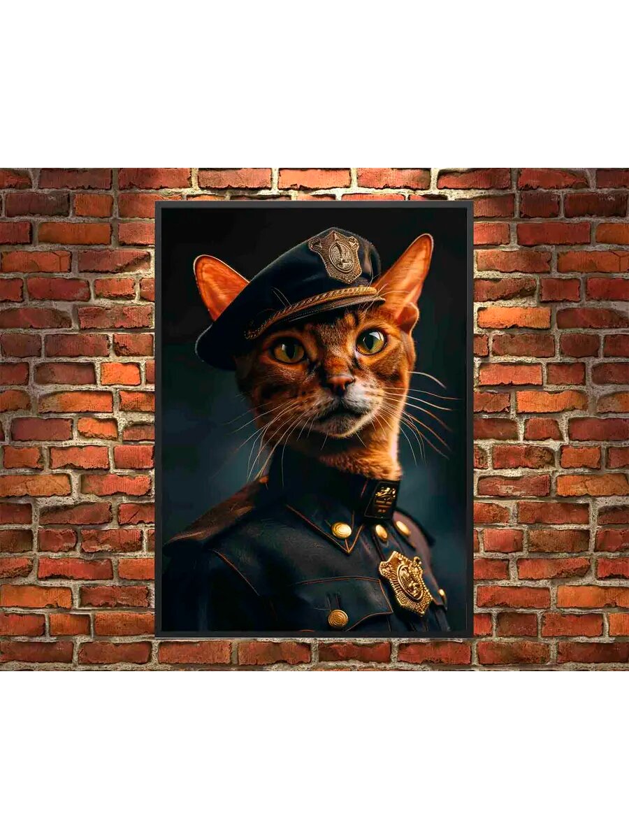 Абиссинский кот-полицейский 2, Плакат 30x42см