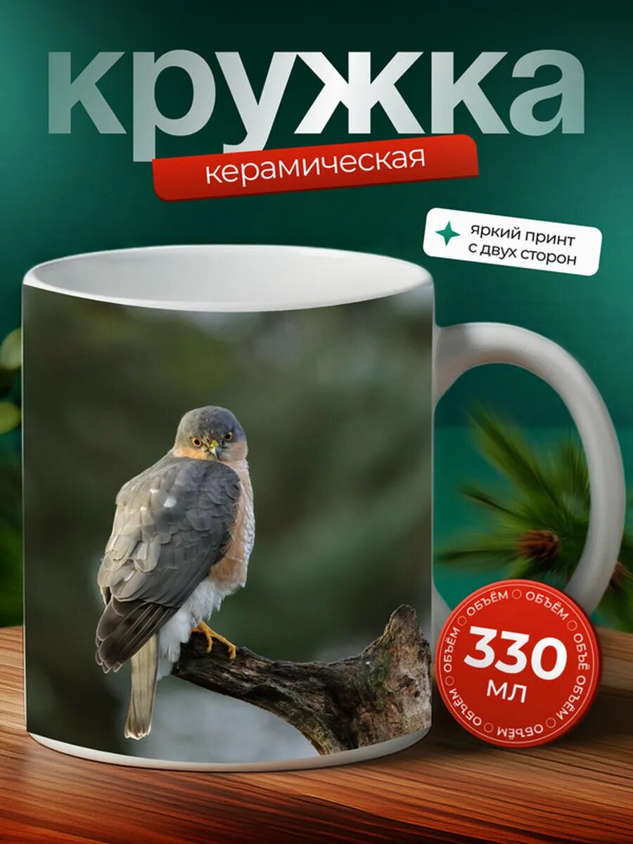 Кружка Перепелятник птица 13,