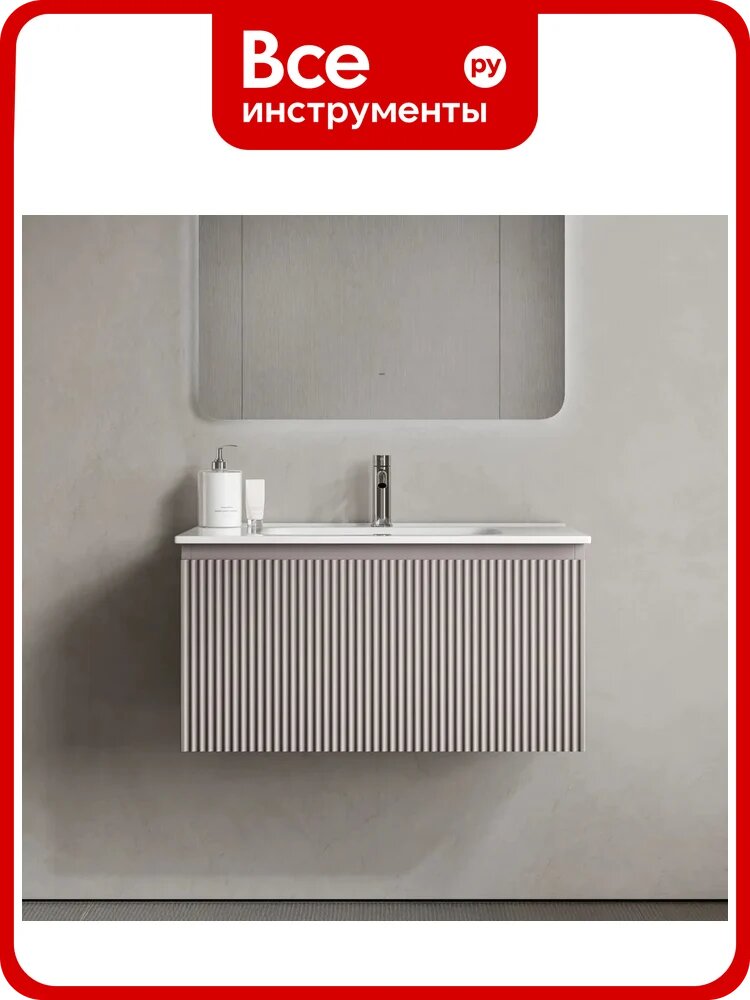 Тумба подвесная Sancos Snob R 1.0, 790×445×406 мм, с одним ящиком с доводчиками, Doha Soft SNR1.080SM