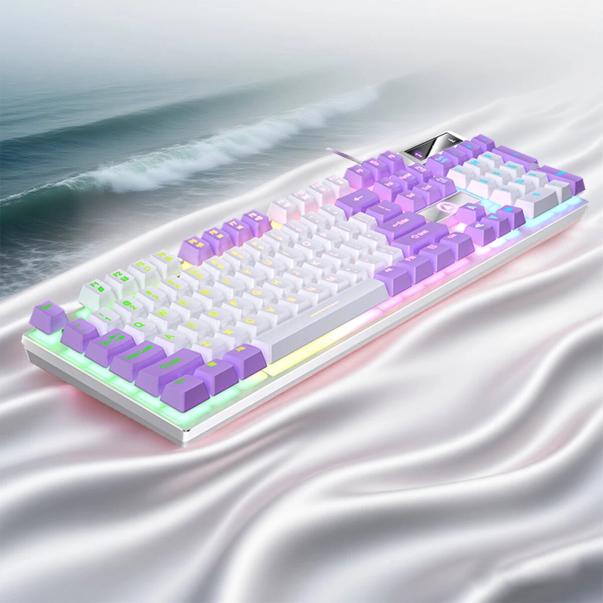 Игровая клавиатура YINDIAO K500 White-purple