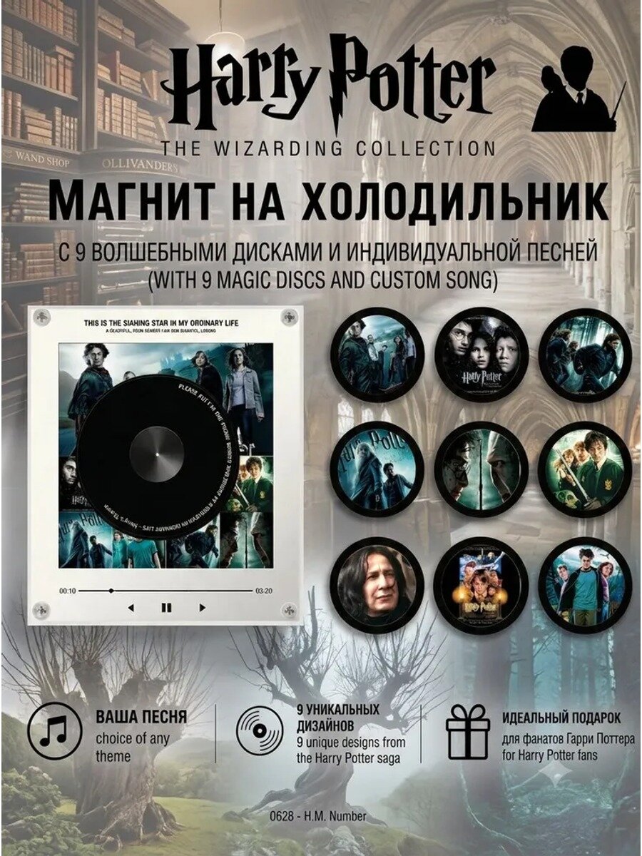 Магнит на холодильник Гарри Поттер с 9 волшебными дисками, 128 МБ, 111×129×30
