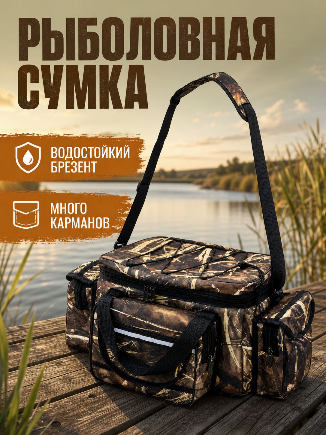 Сумка рыболовная Luya bag камуфляж, 50x25x30 см.