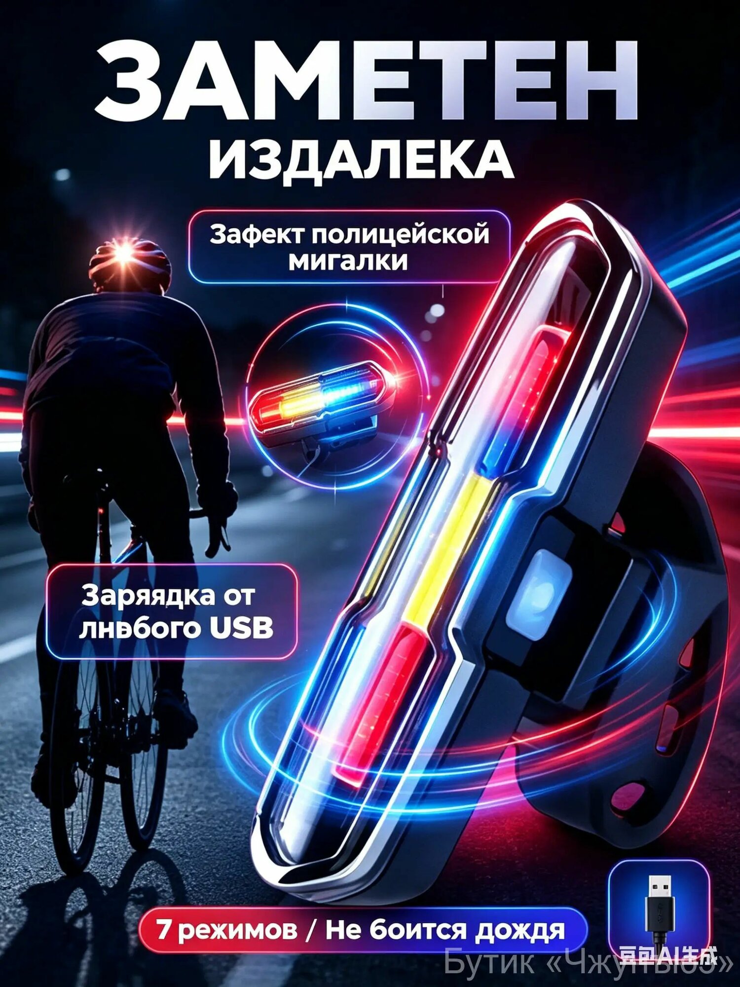 Фара передняя для велосипеда