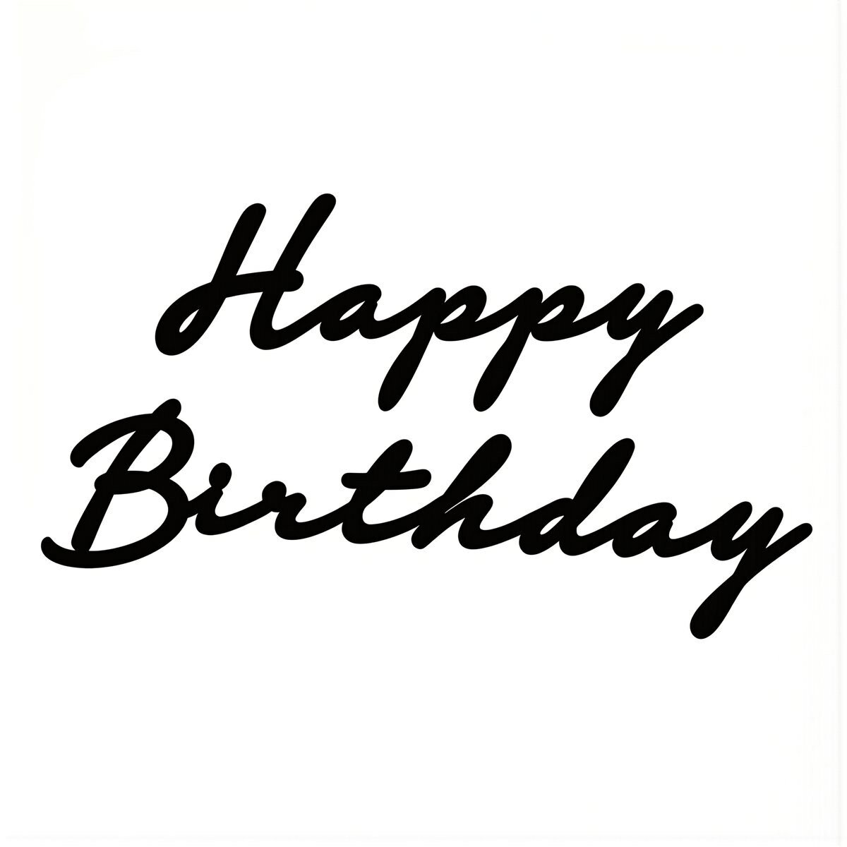 Наклейка настенная чёрная с надписью Happy Birthday набор для быстрого оформления помещения к домашнему празднику дня рождения