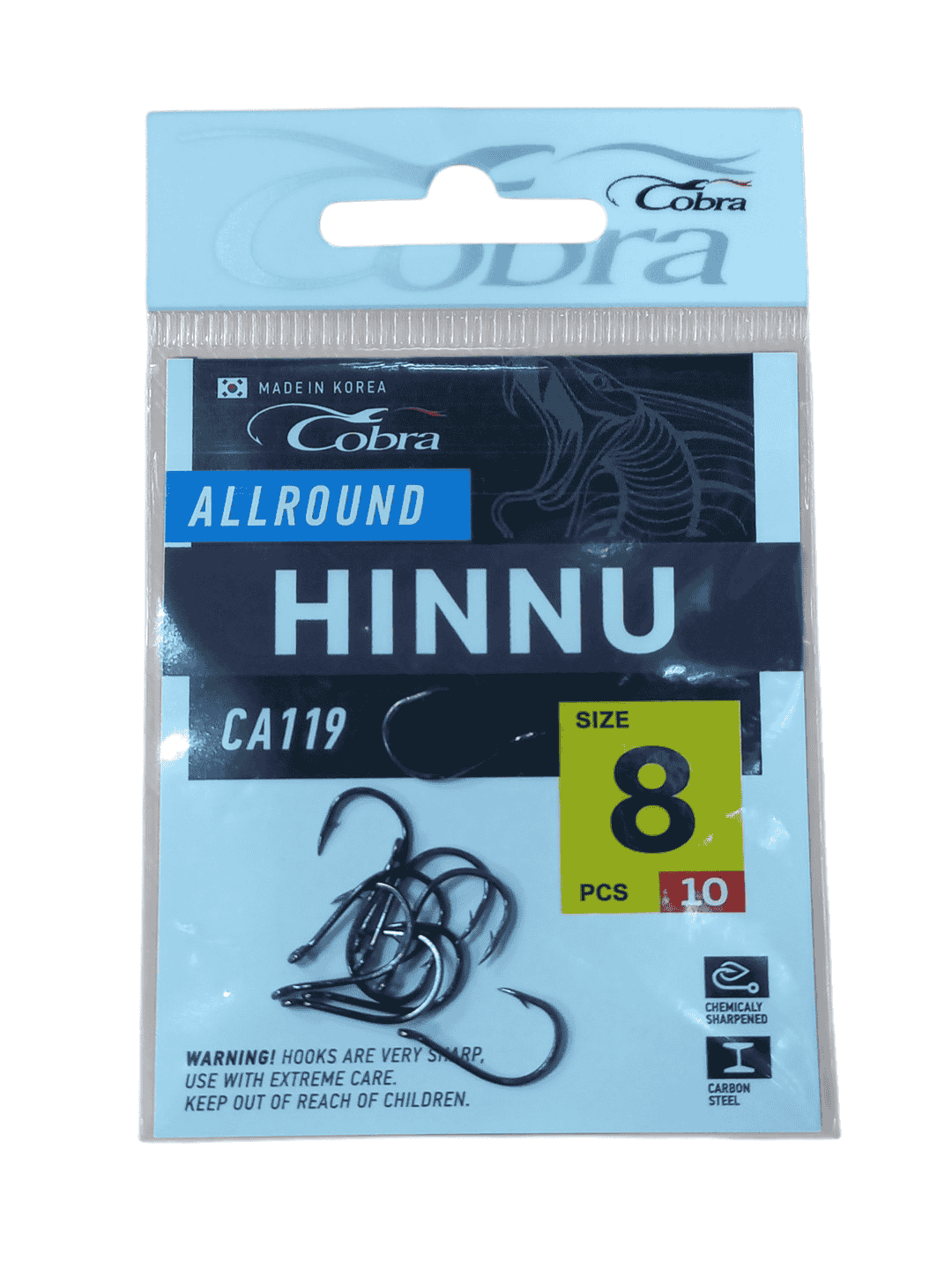 Крючки Cobra HINNU сер. CA119 разм. 008 (уп.10шт).