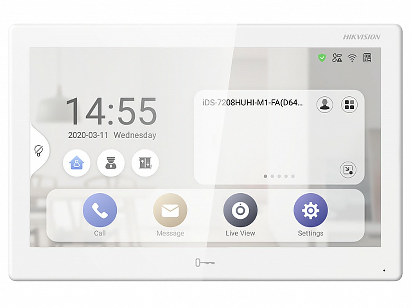 Монитор видеодомофона Hikvision DS-KH9510-WTE1(B) — 10-дюймовый сенсорный, Wi-Fi, PoE