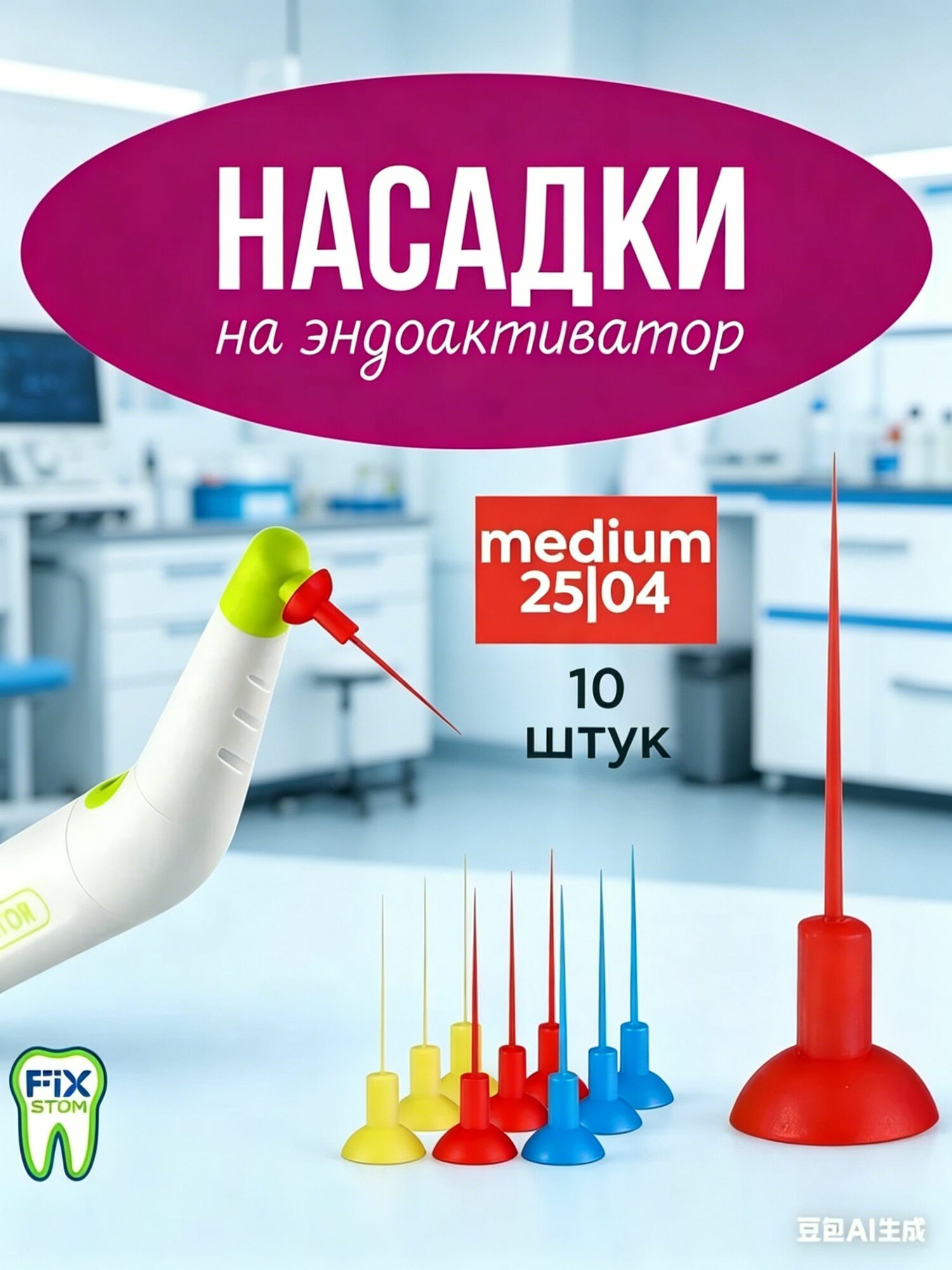 Насадки для Эндоактиватора 25.04 (красные), 10шт.