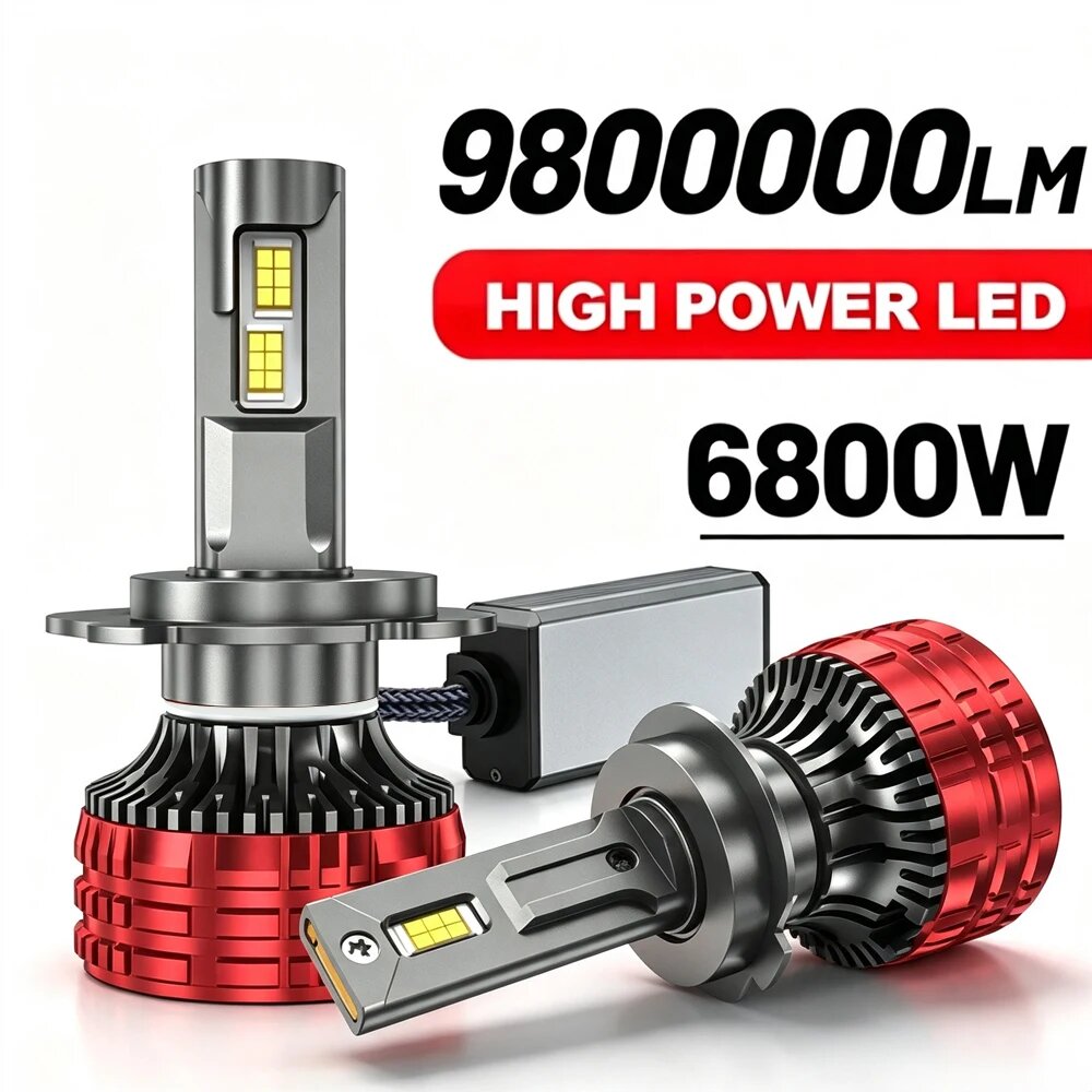 6800 Вт 9800000 лм H4 H7 LED фары 6000K H1 LED H11 H8 H3 HB3 9005 HB4 9006 9007 H4/9003/HB2 Hi/Lo