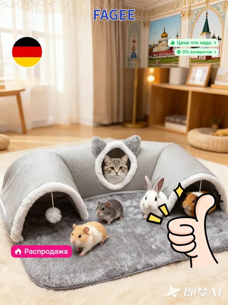 M-65*45cm лежанка для питомца, игрушка-туннель для питомца, туннель для хомяка.