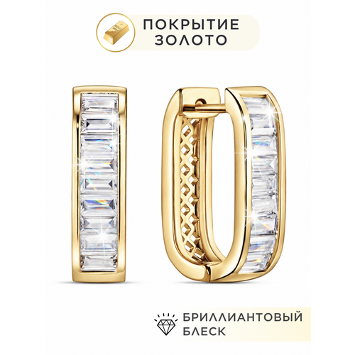 фото Серьги конго noima, фианит, золотой