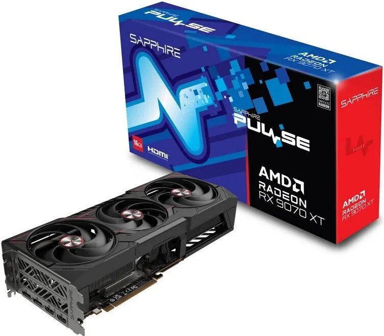 Видеокарта Sapphire Radeon RX 9070 XT PULSE 11348-03-20G, 16 ГБ