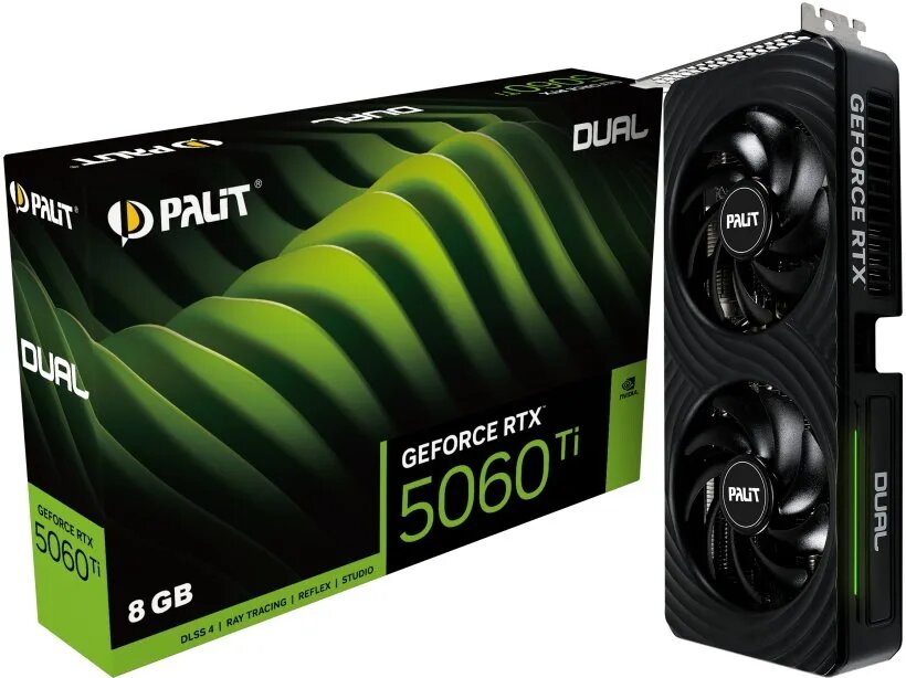 Видеокарта Palit GeForce RTX 5060 Ti DUAL NE7506T019P1-GB2062D, 8 ГБ