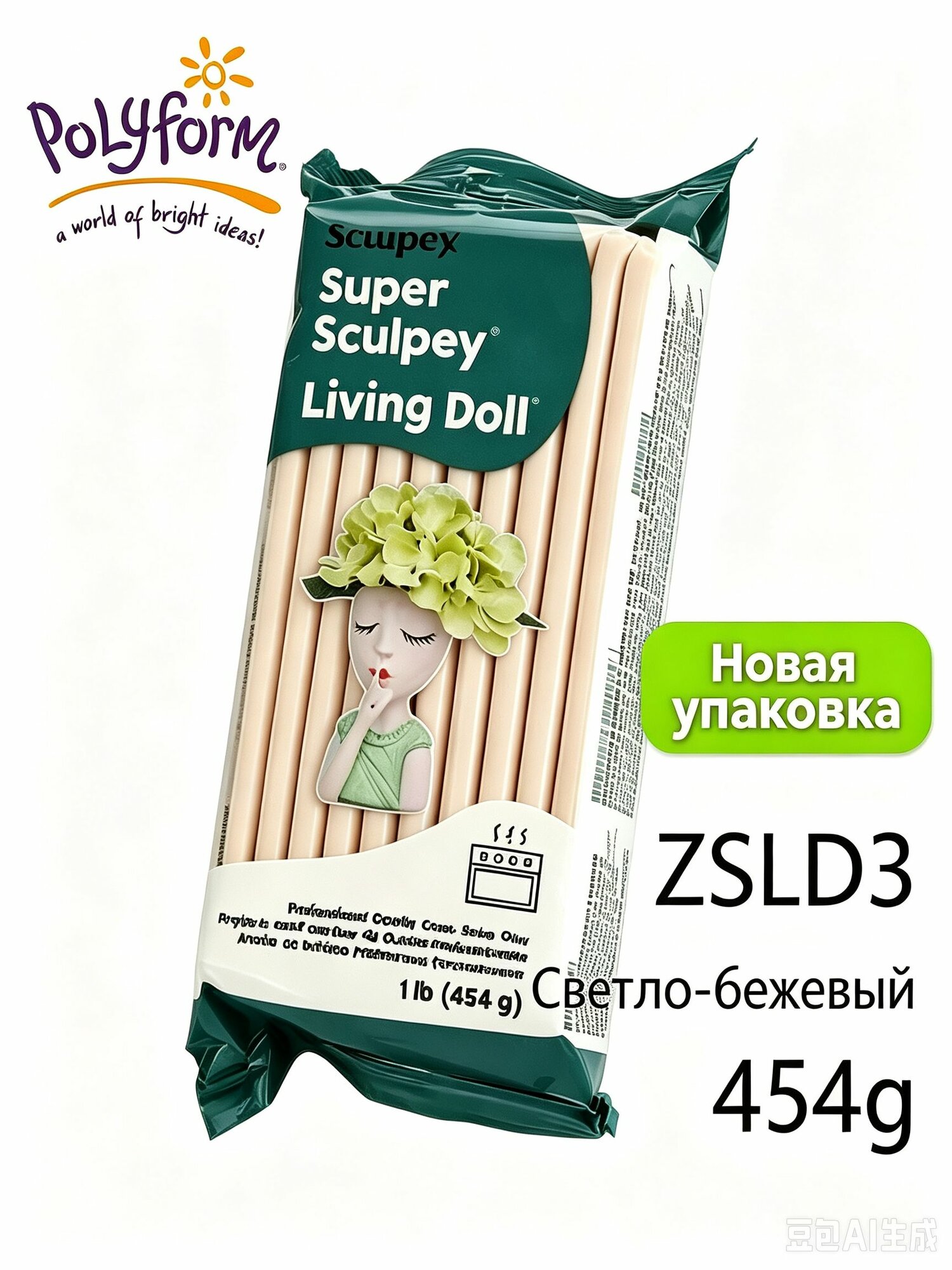 Полимерная глина Polyform Products Super Sculpey Living Doll Baby телесный ( Ливингдолл)