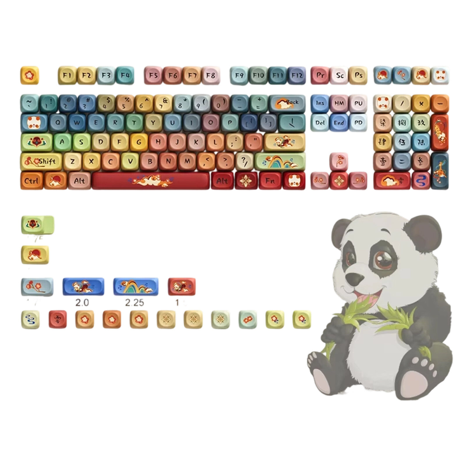 Набор клавиш PBT 125 клавиш Round Dunhuang Redness Panda