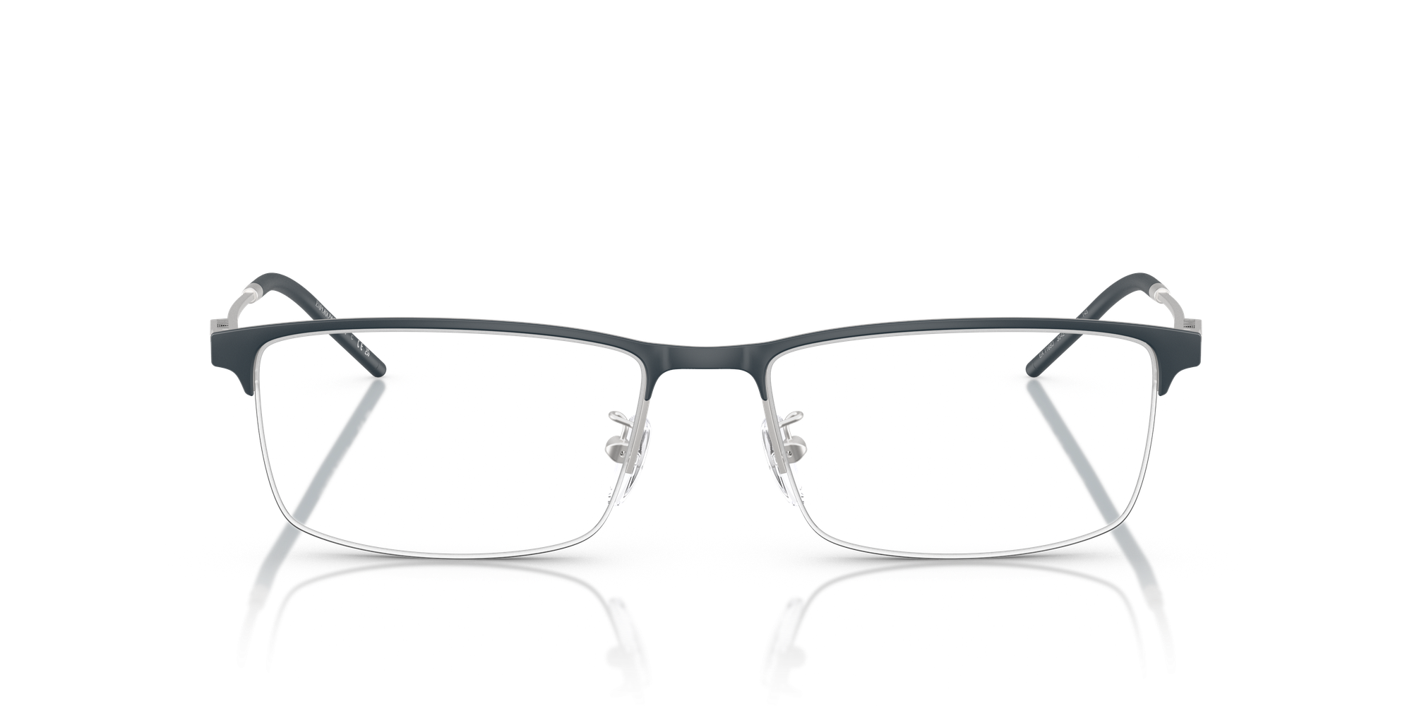 Оправа Emporio Armani 0EA1168D 3042 56 прямоугольная полуободковая металл матовая темно-синяя мужская