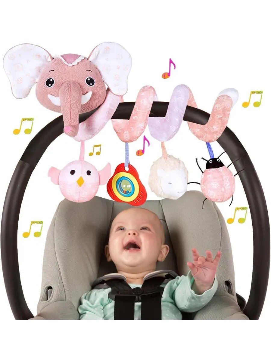 Погремушки в коляску, сова, овечка, слон, Baby3-6 Month