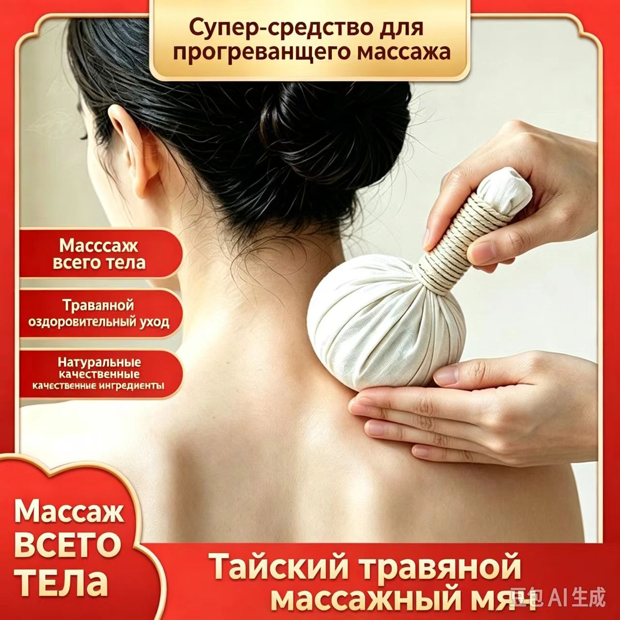 Тайские травяные мешочки для массажа тела 2 шт по 160 г, банные мешочки с травами и солью для прогревания