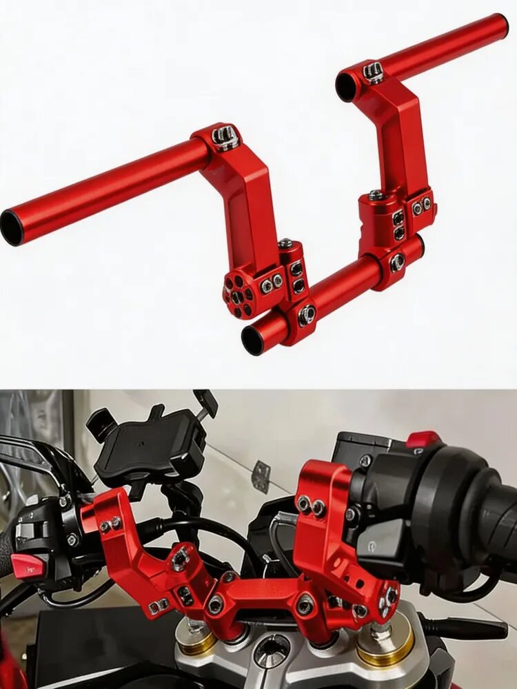 Руль для мотоцикла 22 mm регулируемый Серебро