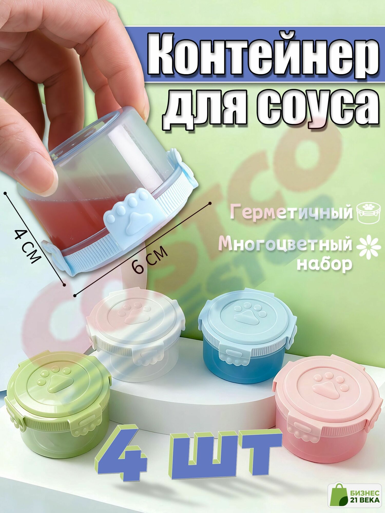 Емкость для соуса 4 шт abs пластик