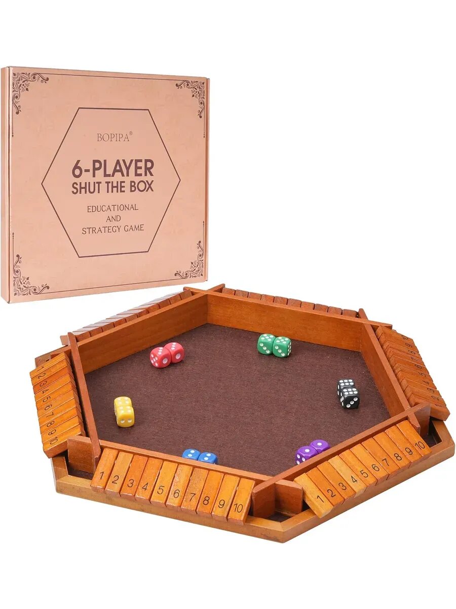Игра с кубиками shut the box дерево 1 6 игроков