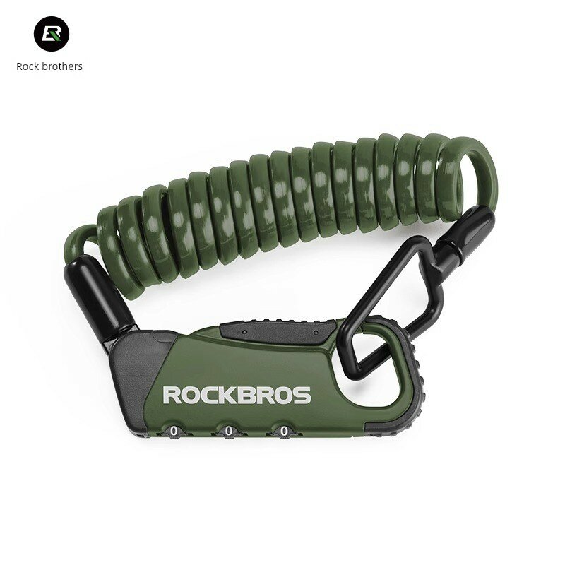 ROCKBROS 3212001 Замок для велосипедного шлема - Стальной тросовый замок для горных и дорожных велосипедов, безопасная
