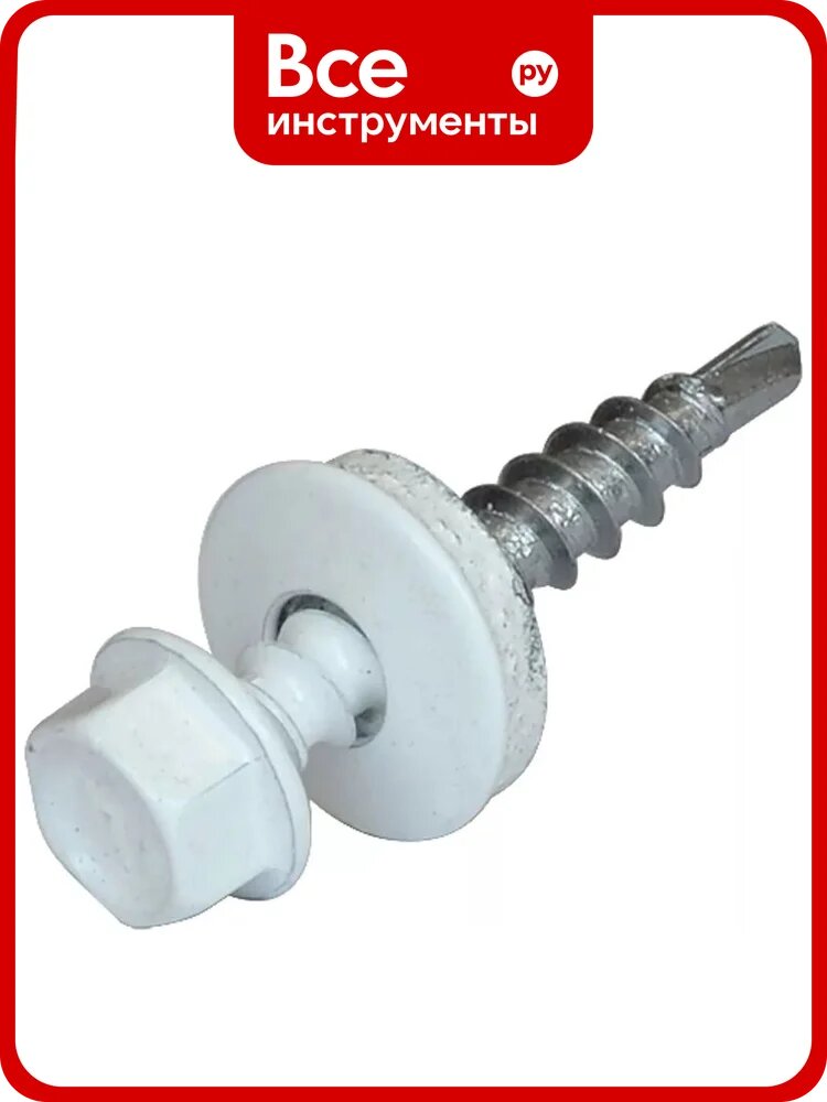Кровельный саморез Bohrer пром 4,8x29, RAL 9003 сигнальный белый, 4500 шт. SKRAL-4,8х29 RAL9003