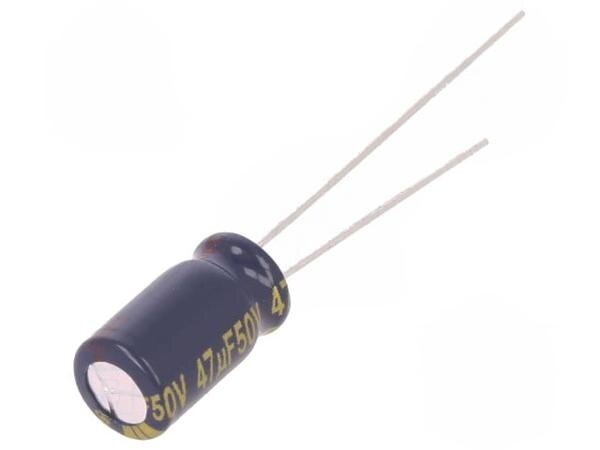PANASONIC EEUFC1H470 Электролитический конденсатор low ESR, THT, 47мкФ ,50ВDC, ±20%, 1шт